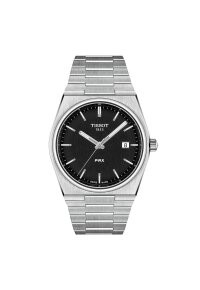 Tissot PRX 40mm Herrenuhr silber schwarz Edelstahl