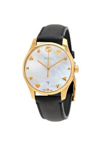 Gucci G Timeless silber schwarz Lederarmband