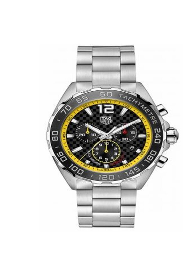 Tag Heuer Formula 1 Herrenuhr Chronograph silber schwarz gelb CAZ101AC.BA0842