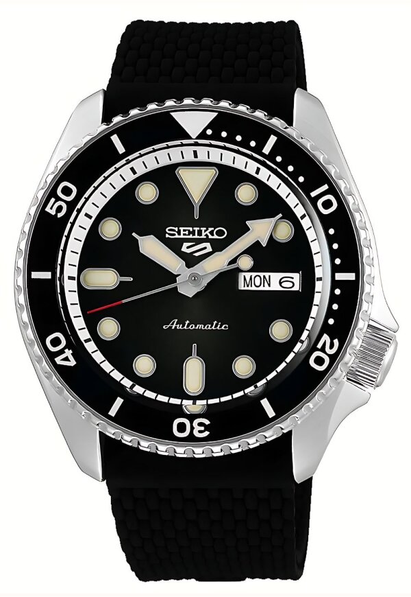 Seiko 5 Sports Herrenuhr silber schwarz SRPD73K2