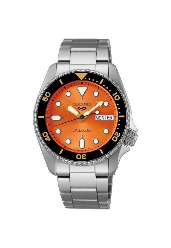 Seiko 5 Sports Herrenuhr silber orange SRPD59K1