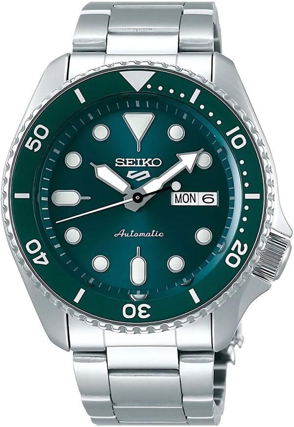 Seiko 5 Sports  Armbanduhr Silber Grün SRPD61K1
