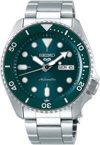 Seiko 5 Sports  Armbanduhr Silber Grün SRPD61K1