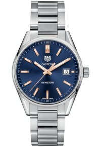 Tag Heuer Carrera Damenuhr silber blau rosé...