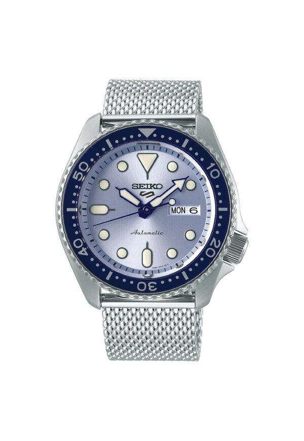 Seiko 5 Sports 5 Armbanduhr Silber Blau SRPE77K1