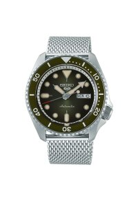Seiko 5 Sports Armbanduhr Silber Grün SRPD75K1