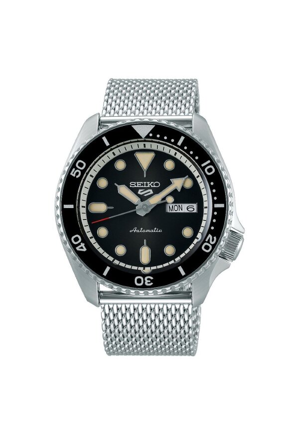 Seiko 5 Sports Armbanduhr Silber Schwarz SRPD73K1