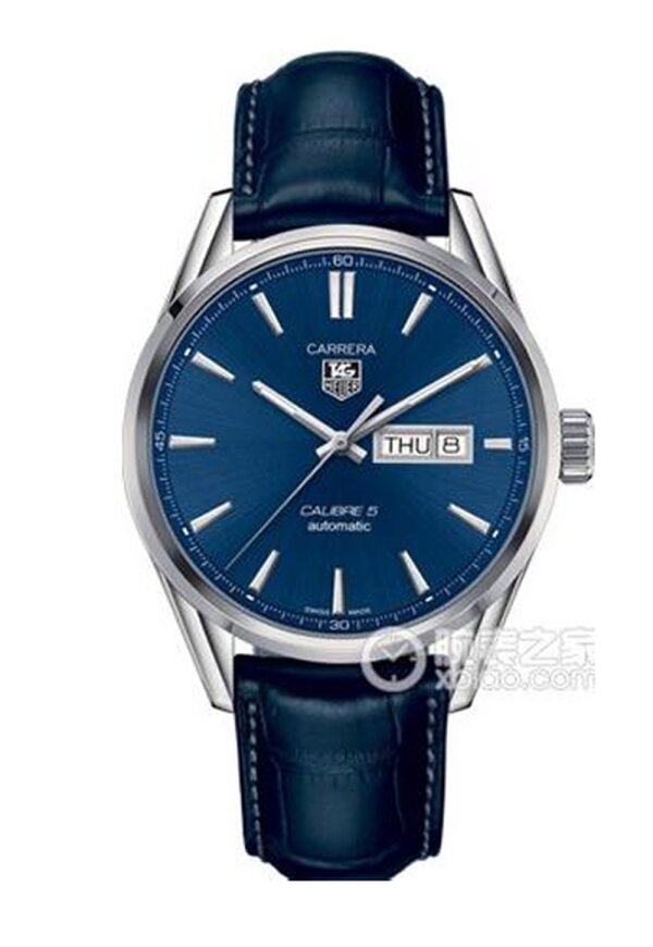 Tag Heuer Carrera Herrenuhr silber Lederarmband WAR201E.FC6292