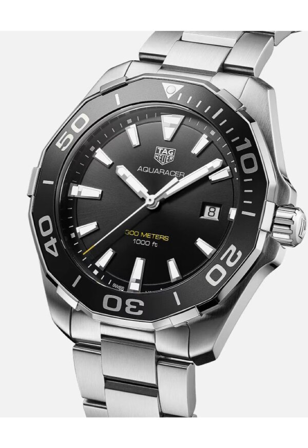 Tag Heuer Aquaracer Herrenuhr silber schwarz WAY101A.BA0746