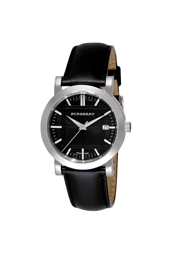 Burberry Heritage Damenuhr Lederarmband silber schwarz