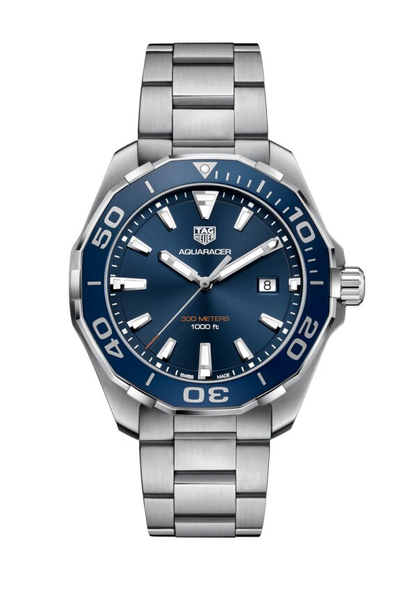 Tag Heuer Aquaracer Herrenuhr silber blau WAY101C.BA0746