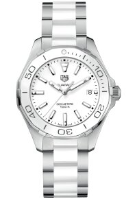 Tag Heuer Aquaracer Lady Damenuhr silber weiß...