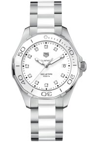 Tag Heuer Aquaracer Damenuhr silber weiß...