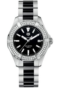 Tag Heuer Aquaracer Damenuhr silber schwarz WAY131E.BA0913