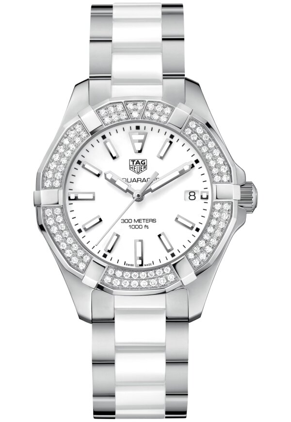 Tag Heuer Aquaracer Damenuhr silber weiß WAY131F.BA0914