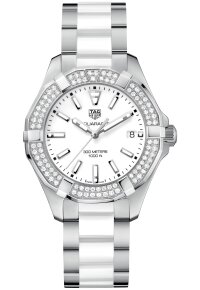 Tag Heuer Aquaracer Damenuhr silber weiß...