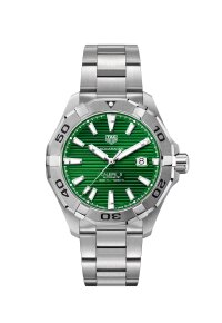 Tag Heuer Aquaracer Herrenuhr silber grün...