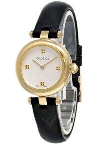 Gucci G Timeless Lady Damenuhr aus Edelstahl gold schwarz