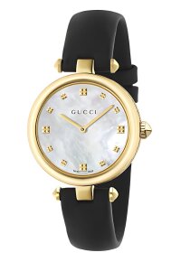 Gucci Diamantissima Lady Damenuhr aus Edelstahl gold schwarz