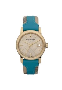 Burberry The City Damenuhr gold türkis