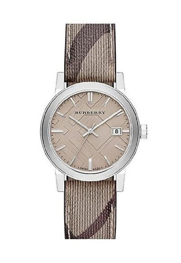Burberry The City Damenuhr silber graubraun