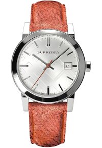 Burberry The City Damenuhr silber braun