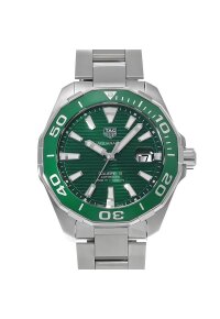 Tag Heuer Aquaracer Herrenuhr silber grün...