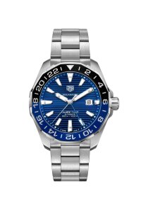 Tag Heuer Aquaracer Herrenuhr silber schwarz blau...