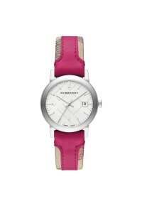 Burberry The City Damenuhr silber rot Lederarmband