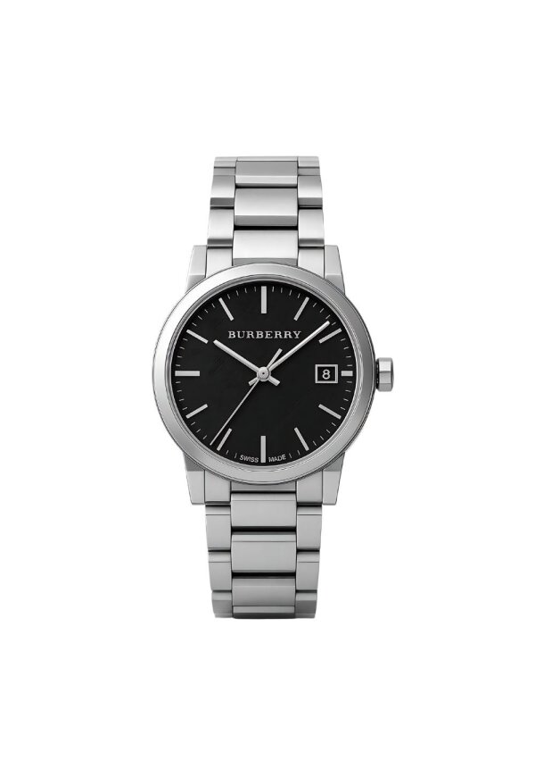 Burberry The City Damenuhr silber schwarz