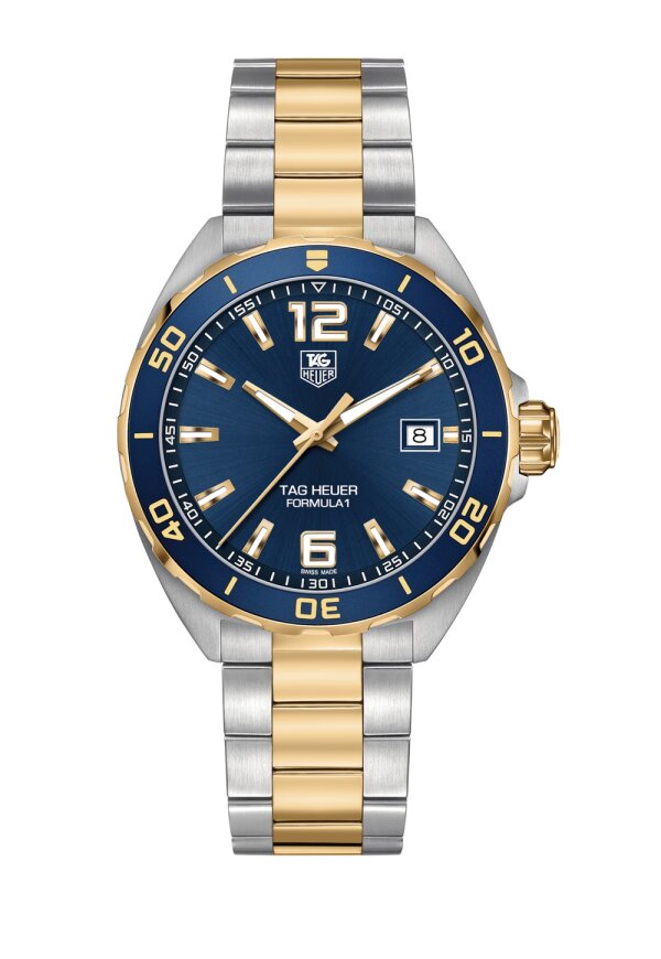 Tag Heuer Formula 1 Date Herrenuhr silber gold blau WAZ1120.BB0879
