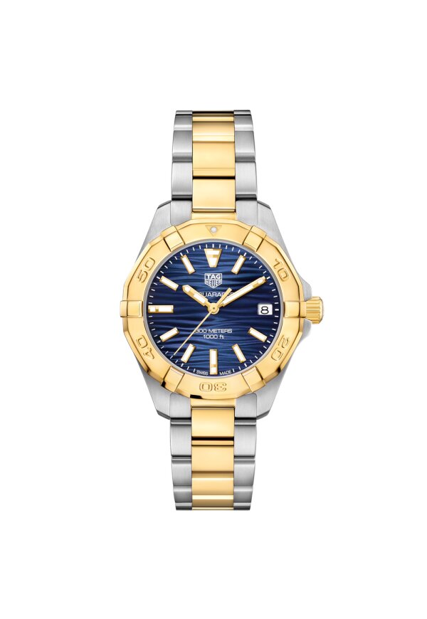 Tag Heuer Aquaracer Date Lady Damenuhr silber gold blau WBD1325.BB0320