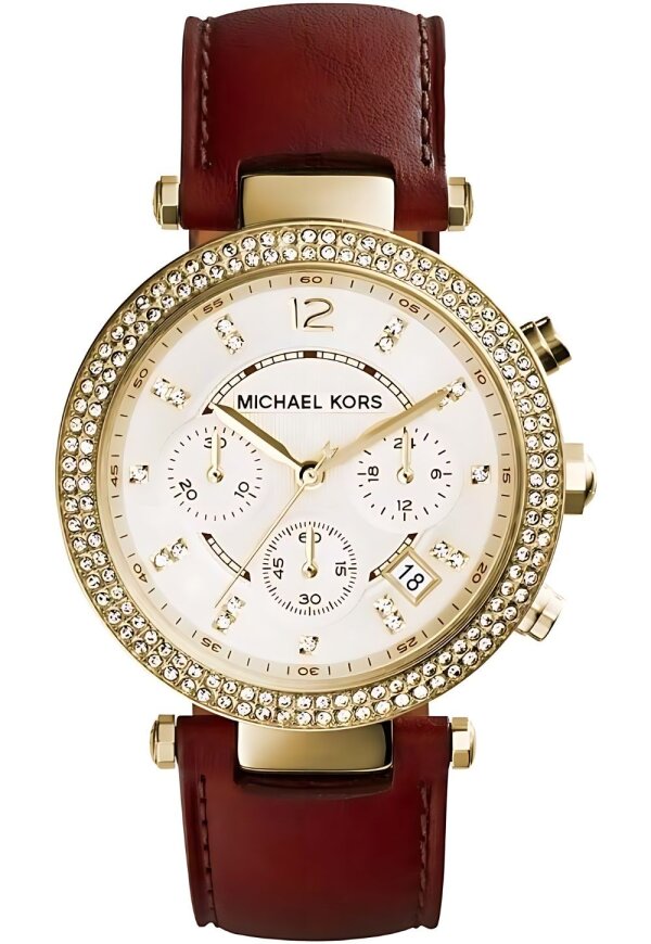 Michael Kors Parker Lady Damenuhr gold braun Lederarmband MK2249