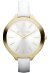 Michael Kors Slim Runway Lady Damenuhr gold weiß Lederarmband MK2273