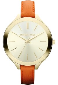Michael Kors Slim Runway Lady Damenuhr gold orange...