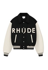 Rhude Collegejacke Damen Schwarz Beige RHFW24JA02016
