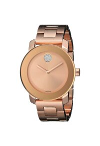 Movado Bold Damenuhr roségold Edelstahl stilvolle...