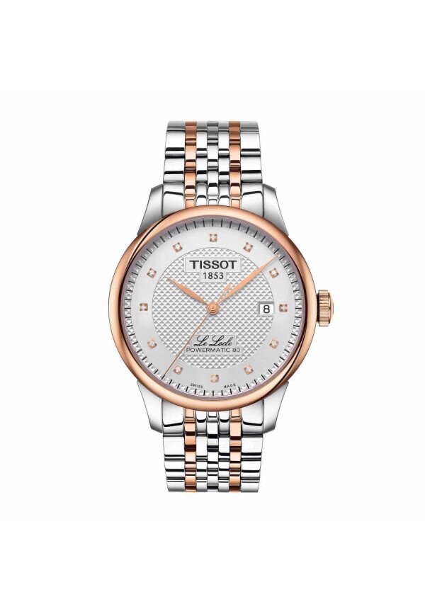 Tissot Le Locle Powermatic 80 Herrenuhr silber roségold Edelstahl