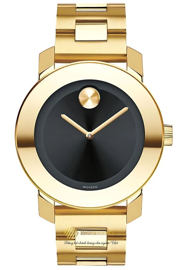 Movado Bold Damenuhr gold schwarz Edelstahl elegante Designer Uhr