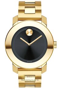 Movado Bold Damenuhr gold schwarz Edelstahl elegante...