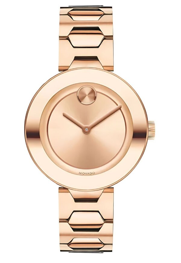 Movado Bold Damenuhr roségold Edelstahl elegante Designer Uhr