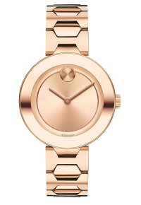 Movado Bold Damenuhr roségold Edelstahl elegante...