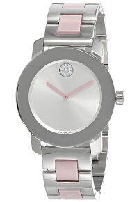 Movado Bold Damenuhr silber rosé Edelstahl