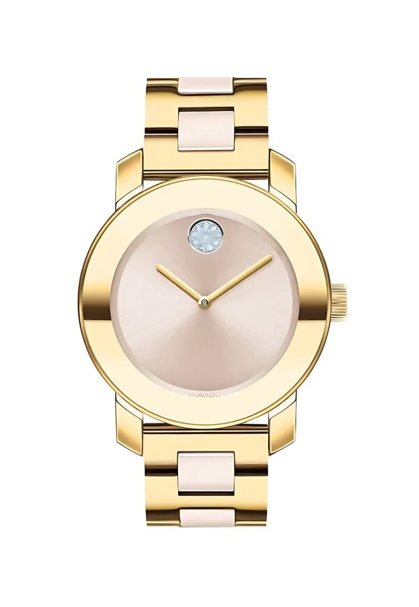 Movado Bold Damenuhr gold Edelstahl exklusive Designer Uhr