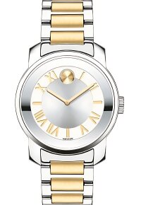 Movado Bold Damenuhr silber gold Edelstahl elegante...