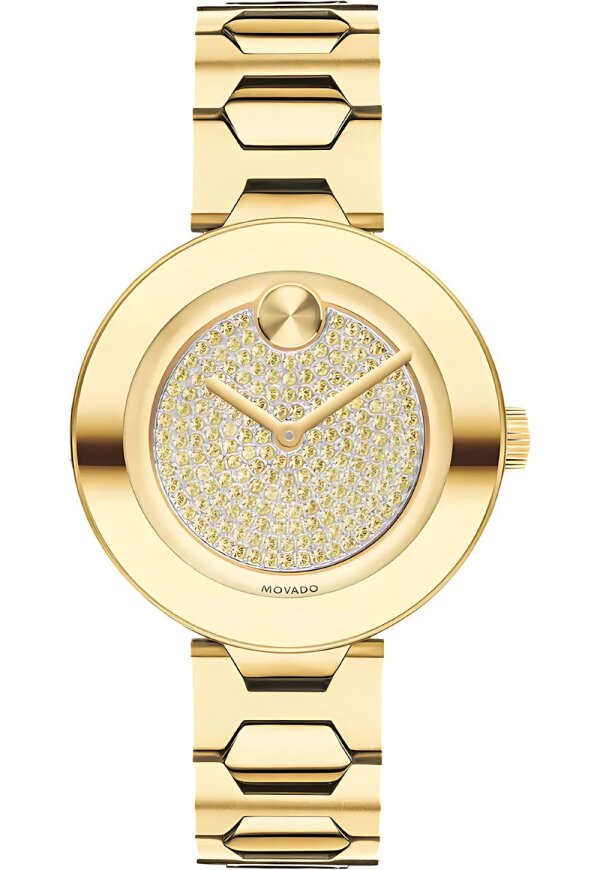 Movado Bold Damenuhr gold Edelstahl luxuriöse Designer Uhr