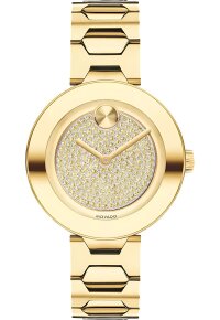 Movado Bold Damenuhr gold Edelstahl luxuriöse...