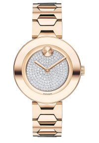 Movado Bold Damenuhr roségold Edelstahl elegante...