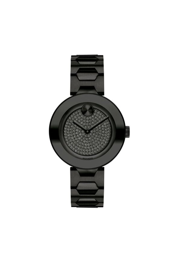 Movado Bold Damenuhr schwarz Edelstahl moderne Designer Uhr