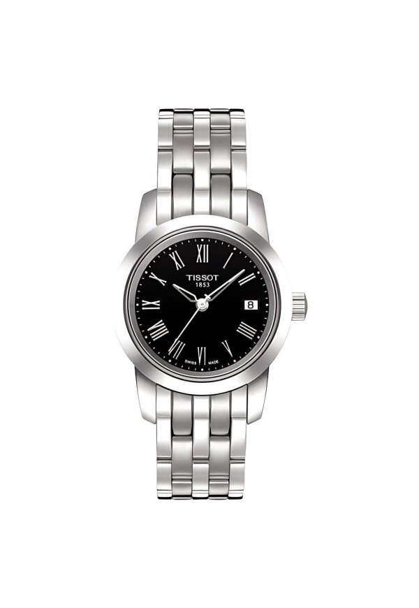 Tissot Classic Dream Lady Damenuhr silber schwarz Edelstahl